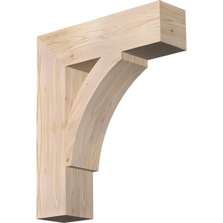 Ekena Millwork Thorton Block Smooth Bracket, Douglas Fir, 5 1/2"W x 22"D x 26"H BKT06X22X26THR05SDF